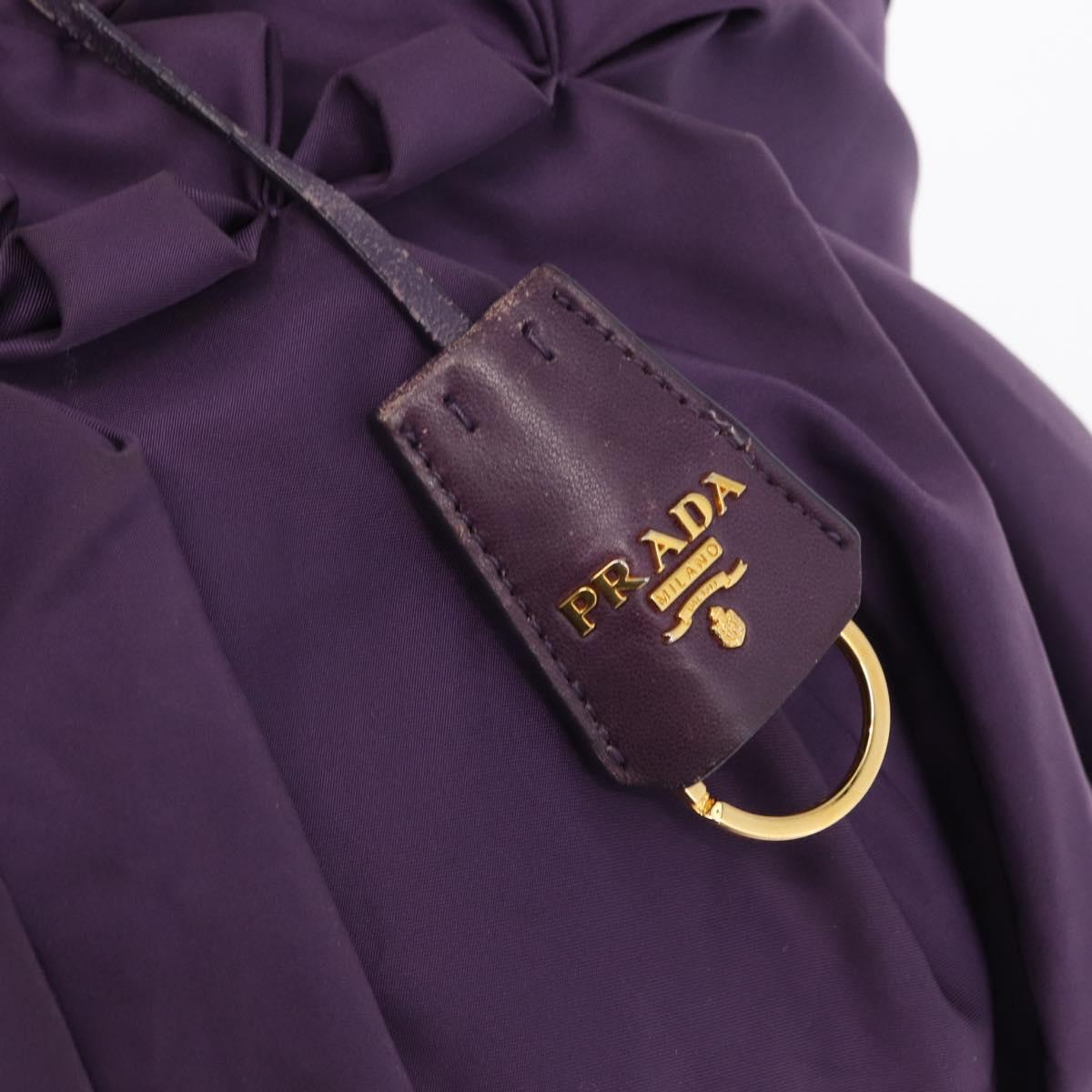 PRADA Tote Bag Nylon Purple Gold Auth ep12878