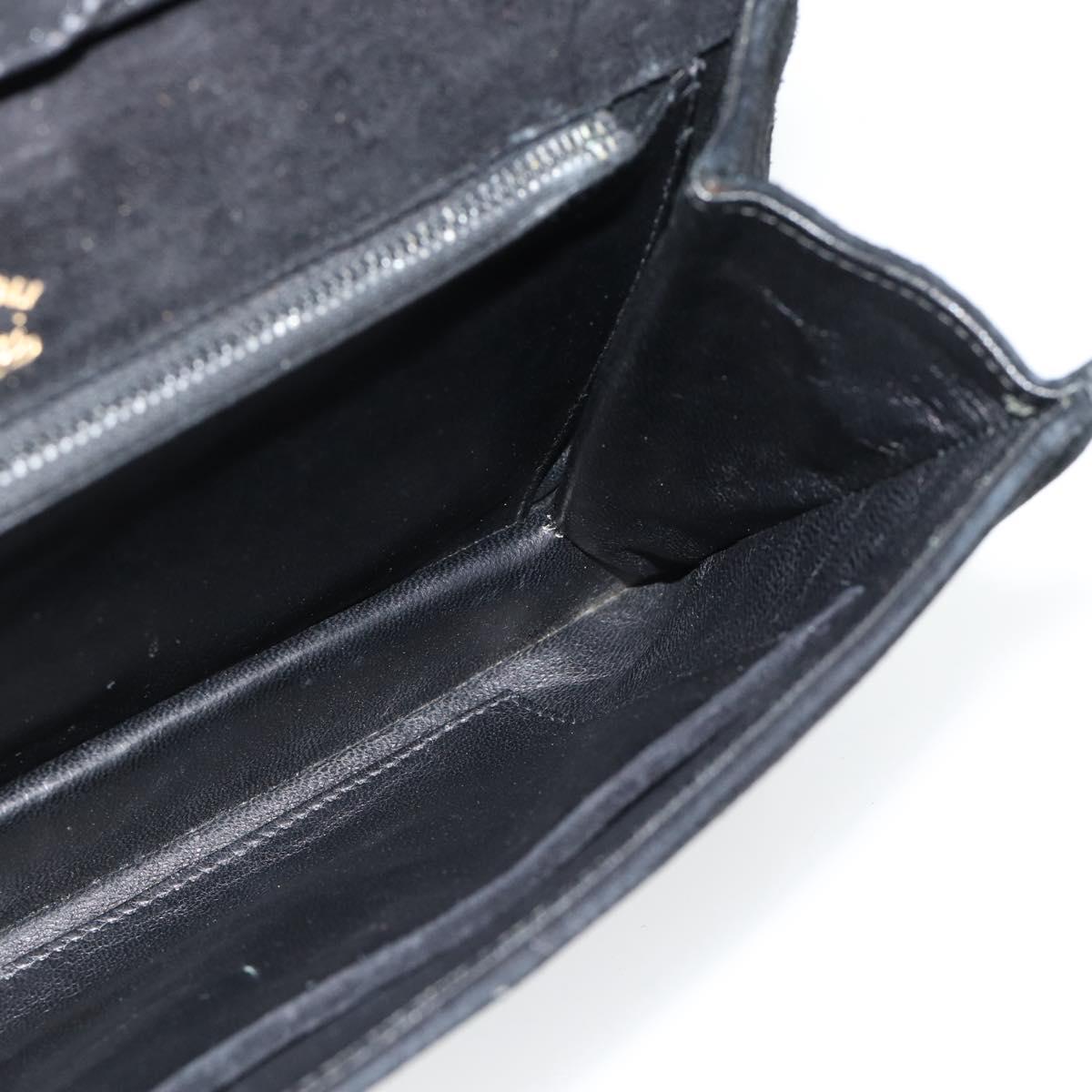 GUCCI Shoulder Bag Suede Black Gold Auth ep12880