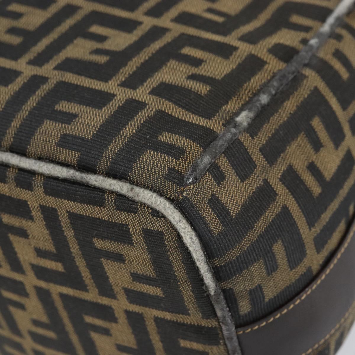 FENDI Zucca Canvas Hand Bag Black Brown Auth ep12881