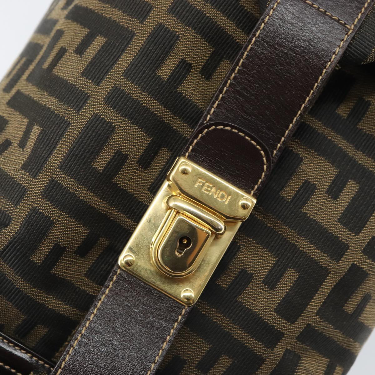FENDI Zucca Canvas Hand Bag Black Brown Auth ep12881