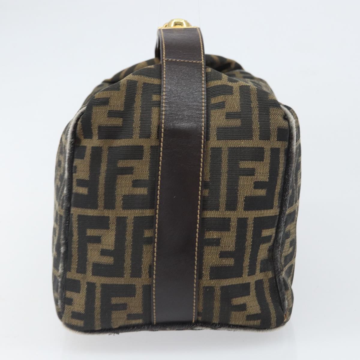 FENDI Zucca Canvas Hand Bag Black Brown Auth ep12881