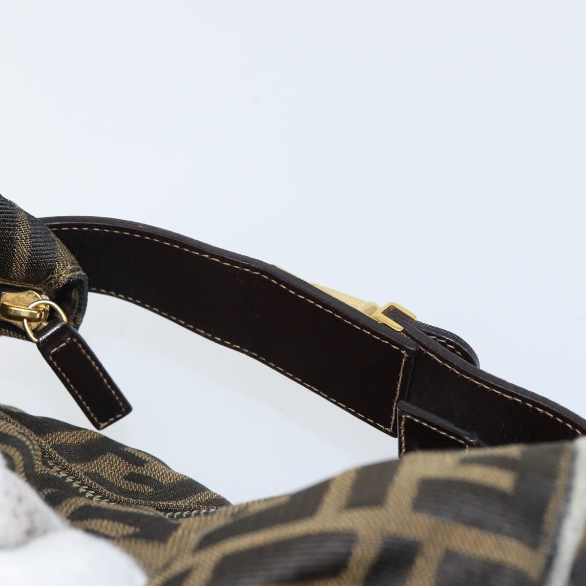 FENDI Zucca Canvas Hand Bag Black Brown Auth ep12881