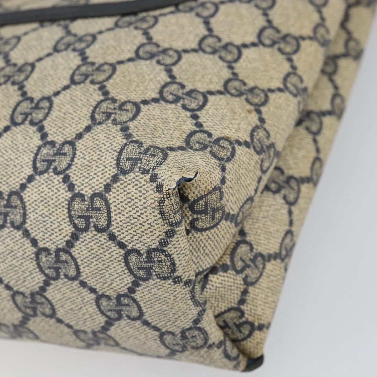 GUCCI GG Supreme Sherry Line Tote Bag PVC Navy Gold 16 002 4487 Auth ep12890