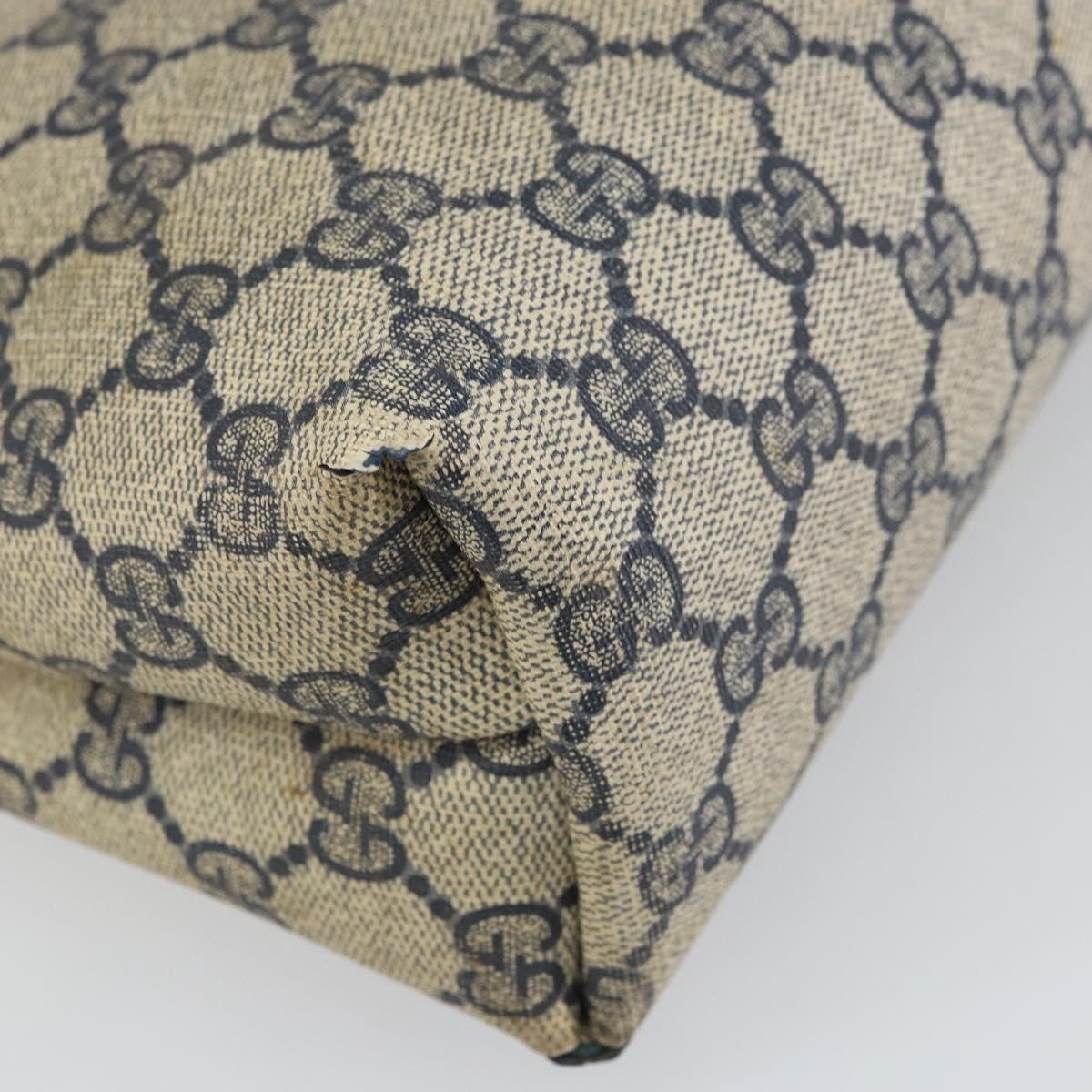 GUCCI GG Supreme Sherry Line Tote Bag PVC Navy Gold 16 002 4487 Auth ep12890