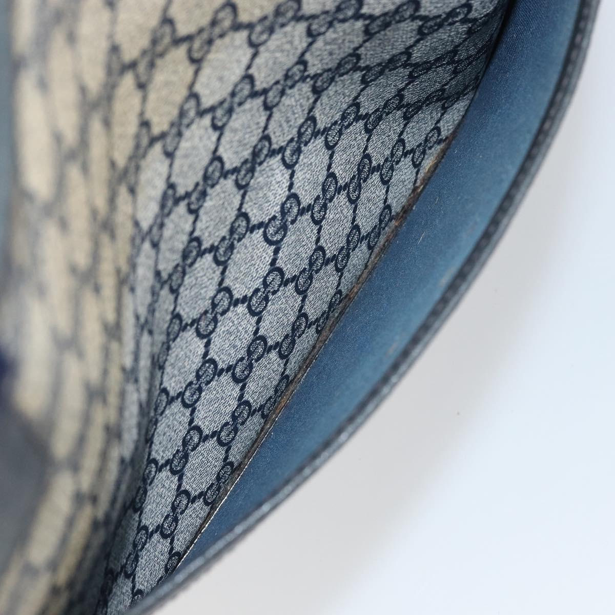 GUCCI GG Supreme Sherry Line Tote Bag PVC Navy Gold 16 002 4487 Auth ep12890