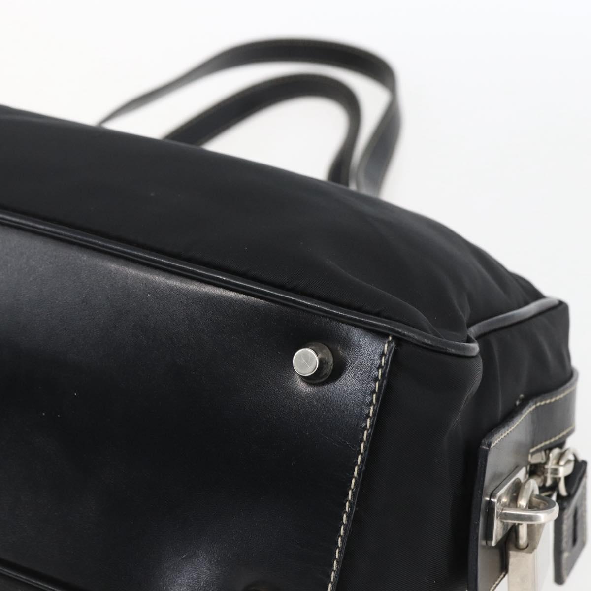 PRADA Hand Bag Nylon Black Silver Auth ep12891V