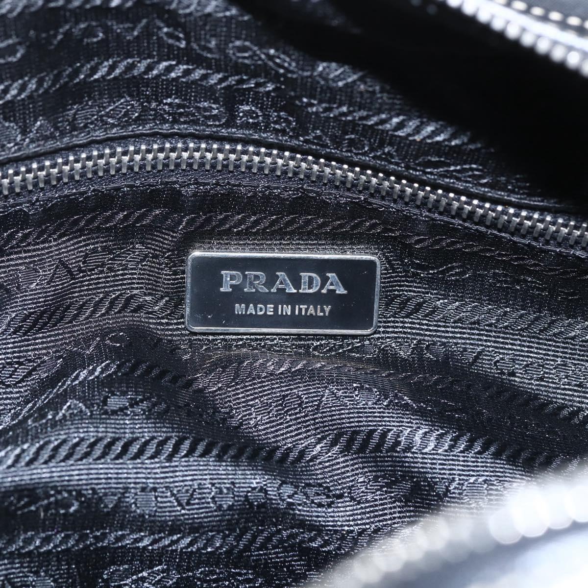 PRADA Hand Bag Nylon Black Silver Auth ep12891V