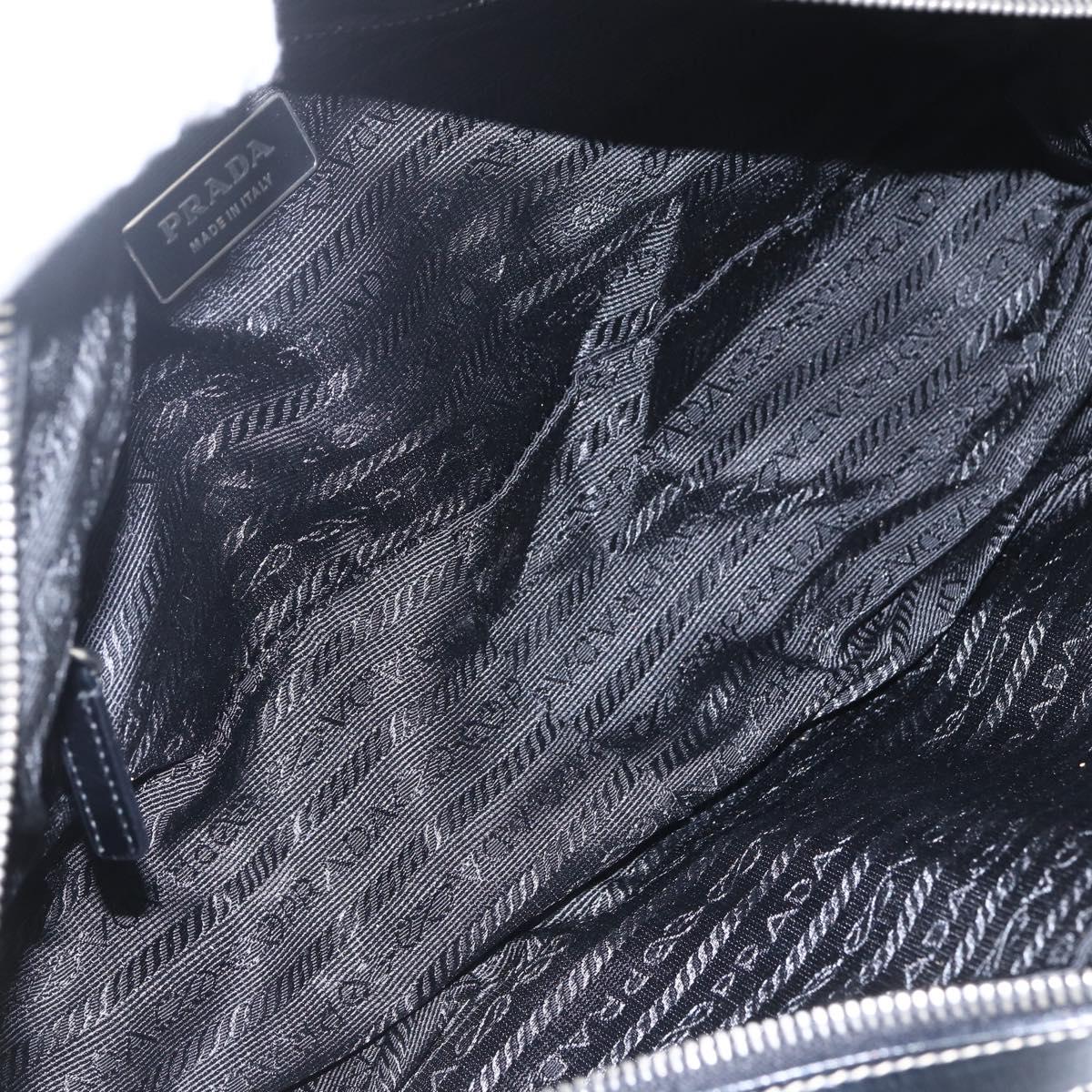 PRADA Hand Bag Nylon Black Silver Auth ep12891V