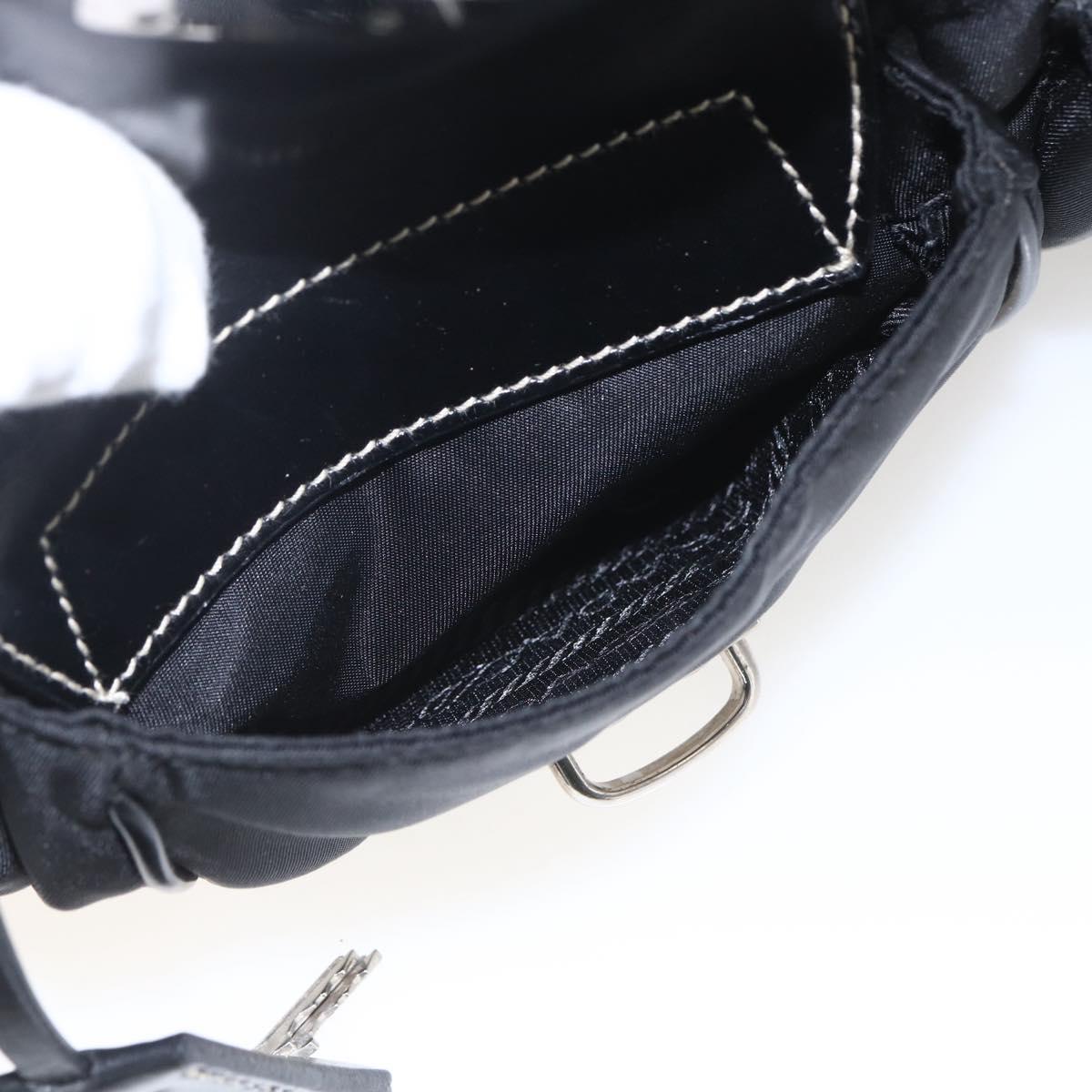 PRADA Hand Bag Nylon Black Silver Auth ep12891V
