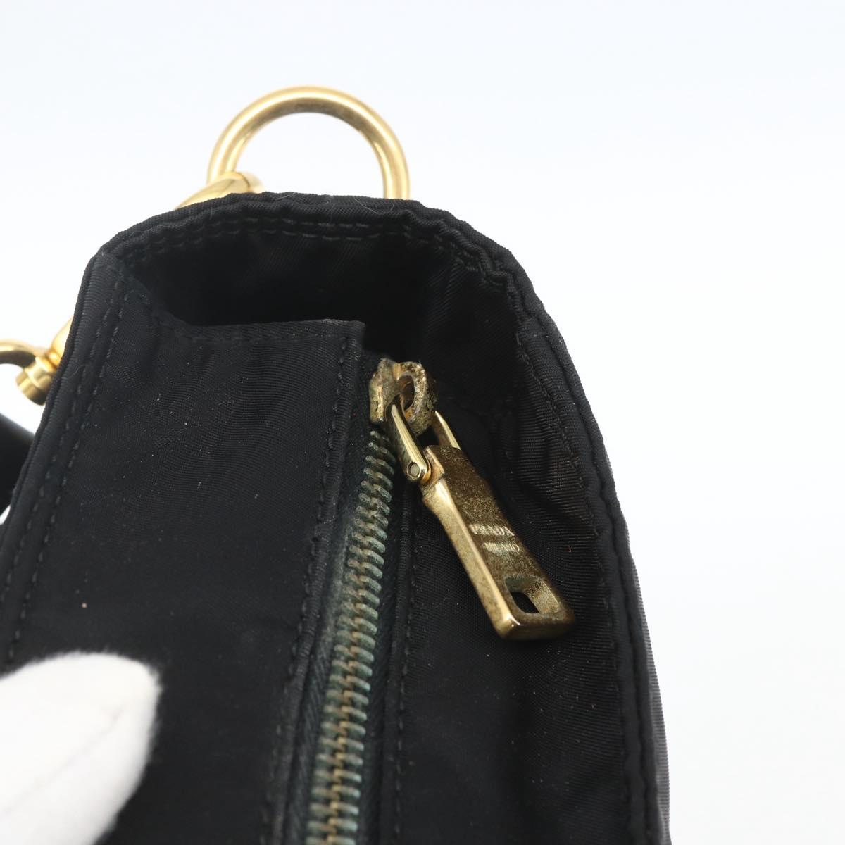 PRADA Tote Bag Nylon 2way Black Gold Auth ep12892