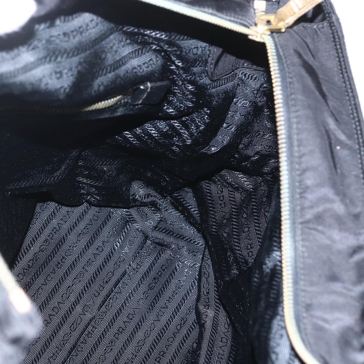 PRADA Tote Bag Nylon 2way Black Gold Auth ep12892