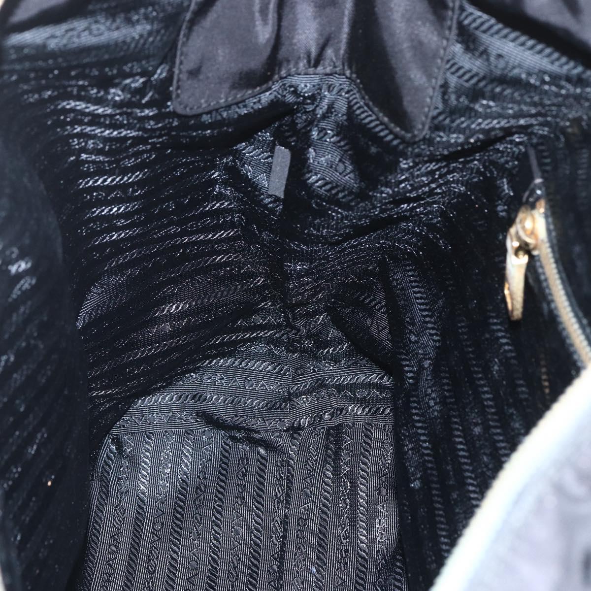 PRADA Tote Bag Nylon 2way Black Gold Auth ep12892