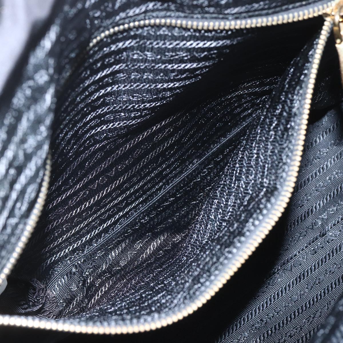 PRADA Tote Bag Nylon 2way Black Gold Auth ep12892