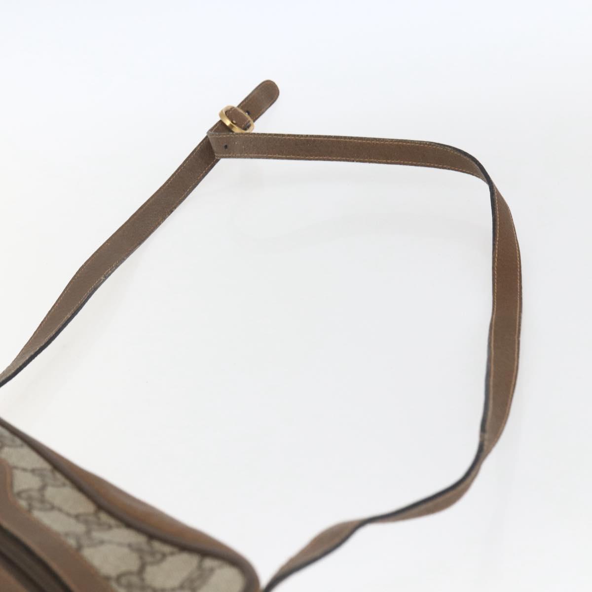 GUCCI GG Supreme Web Sherry Line Bag PVC Beige Gold 68 02 005 Auth ep12895
