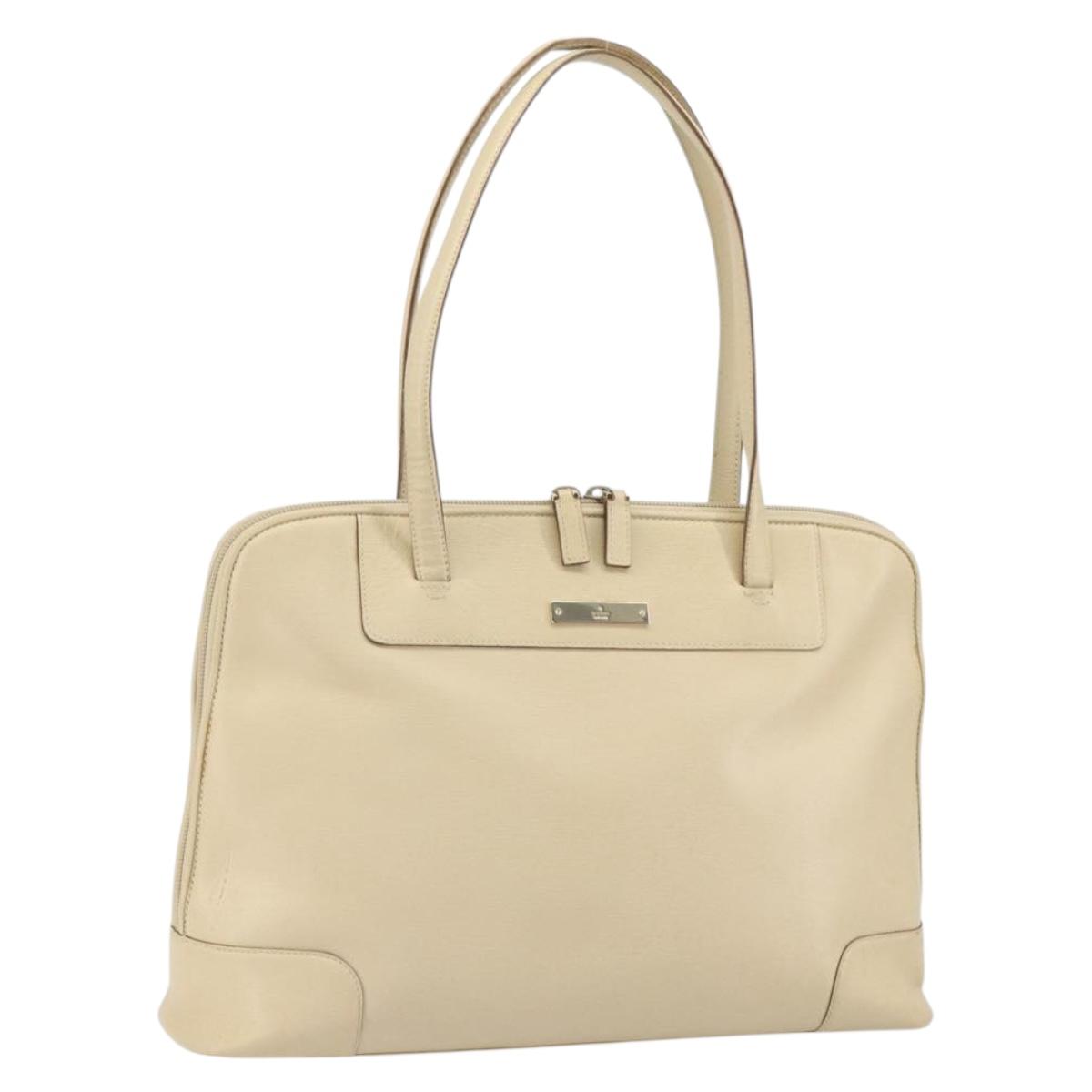 GUCCI Tote Bag Leather Beige 002 1122 2684 Auth ep12902