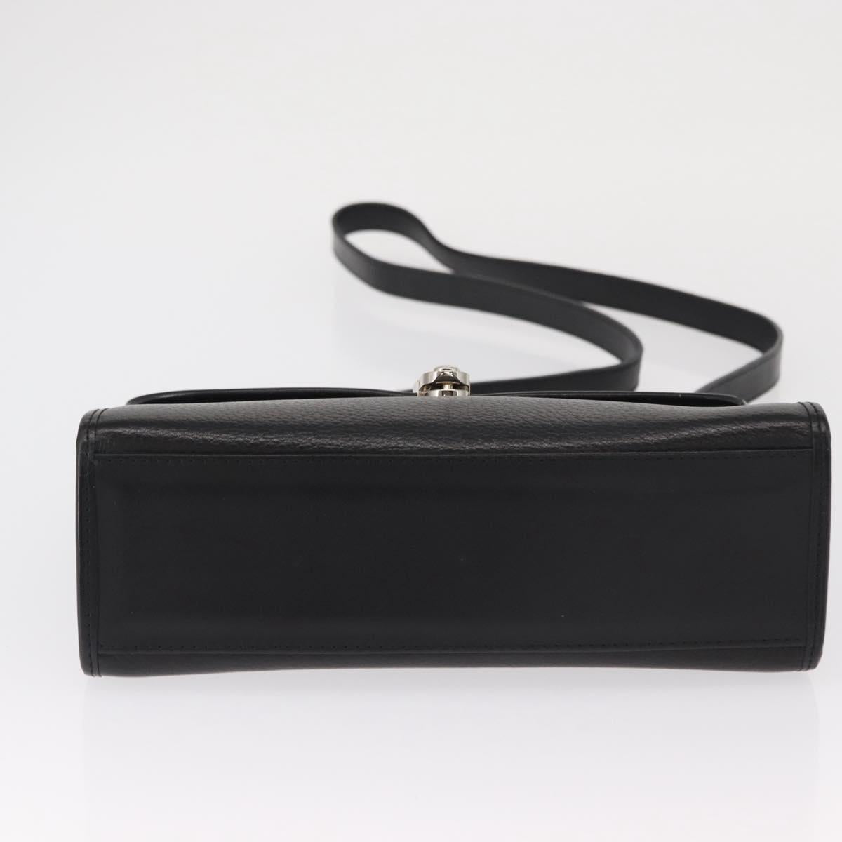 Burberrys Hand Bag Leather 2way Black Silver Auth ep12903