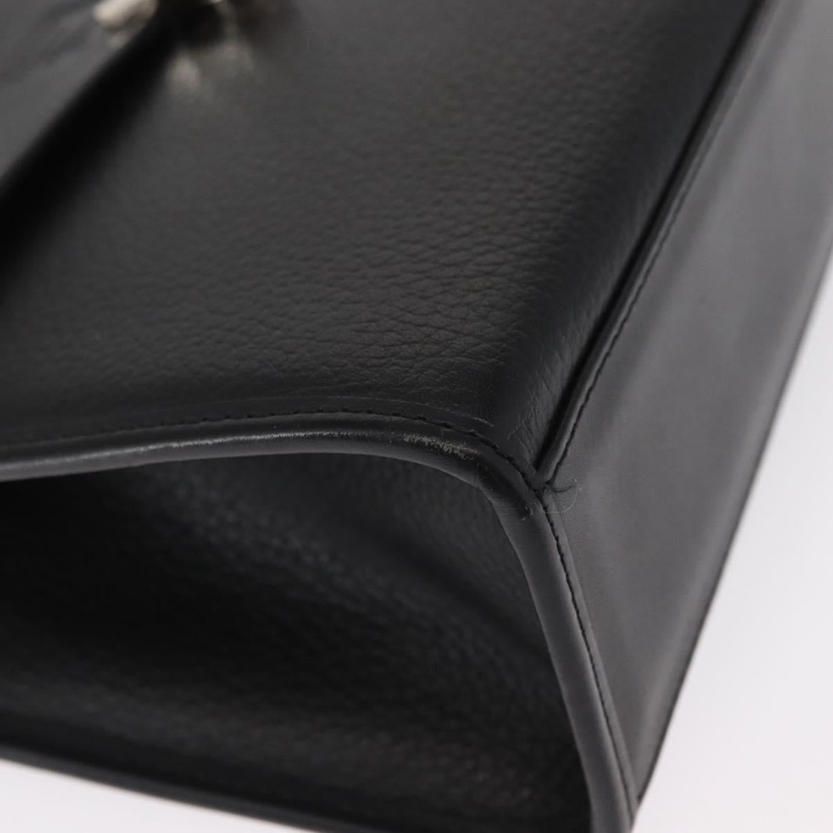 Burberrys Hand Bag Leather 2way Black Silver Auth ep12903