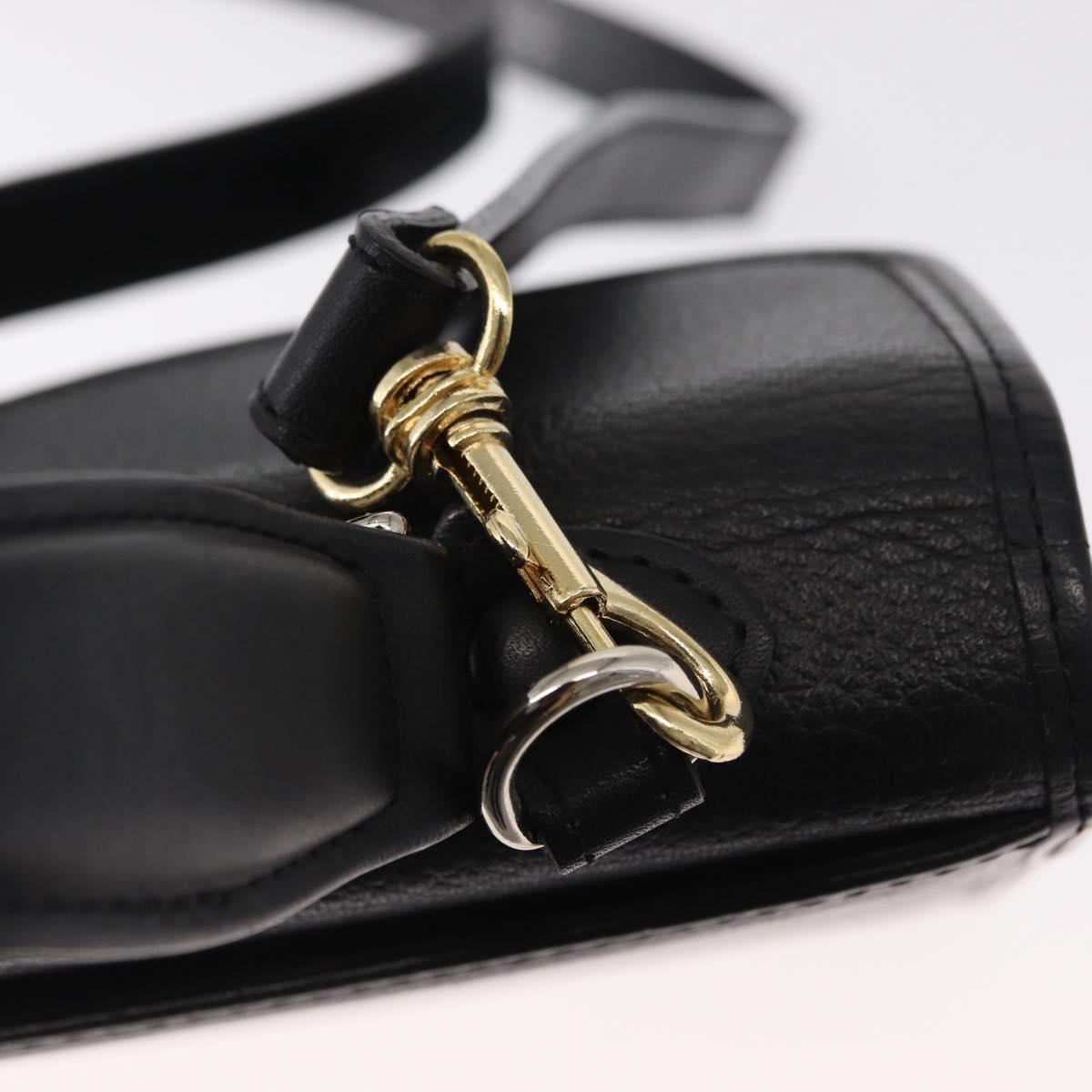 Burberrys Hand Bag Leather 2way Black Silver Auth ep12903