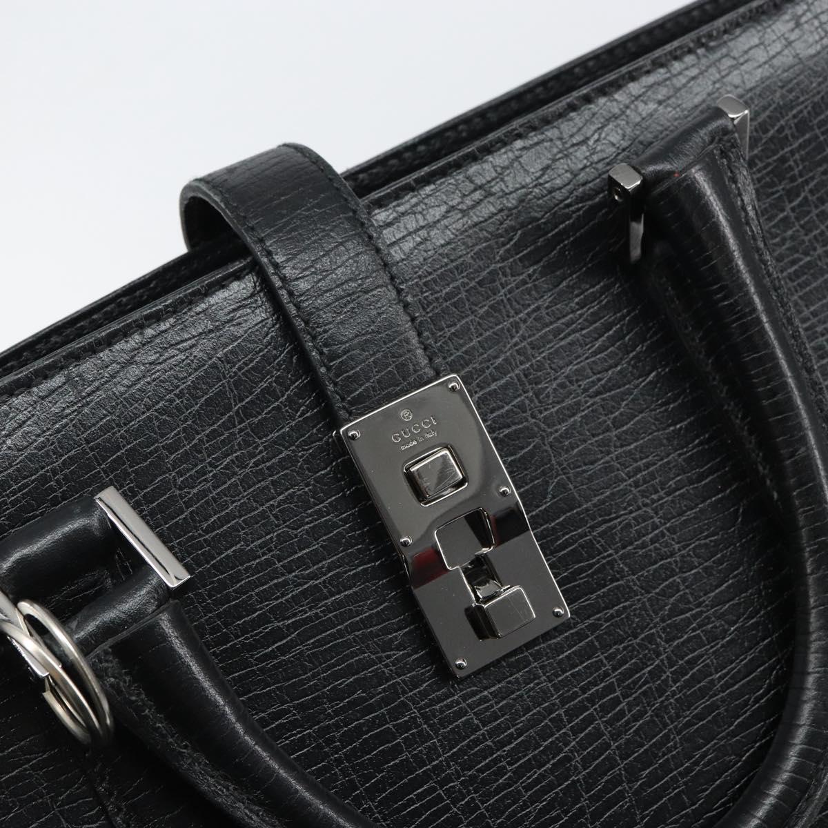 GUCCI Hand Bag Leather Black Silver 114262 Auth ep12908