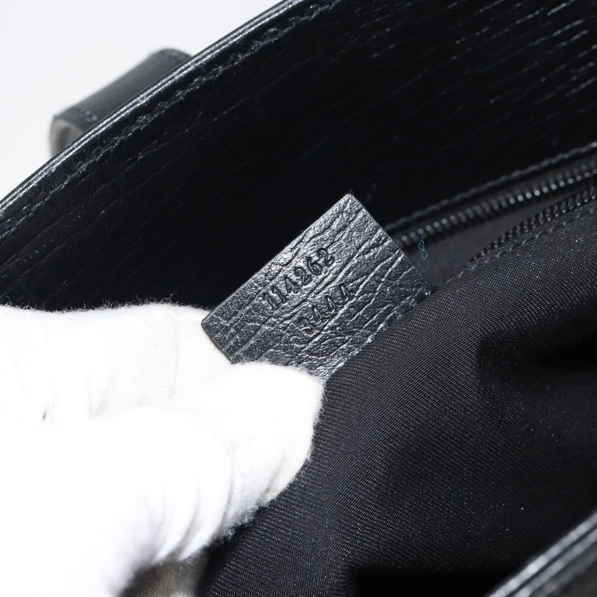 GUCCI Hand Bag Leather Black Silver 114262 Auth ep12908