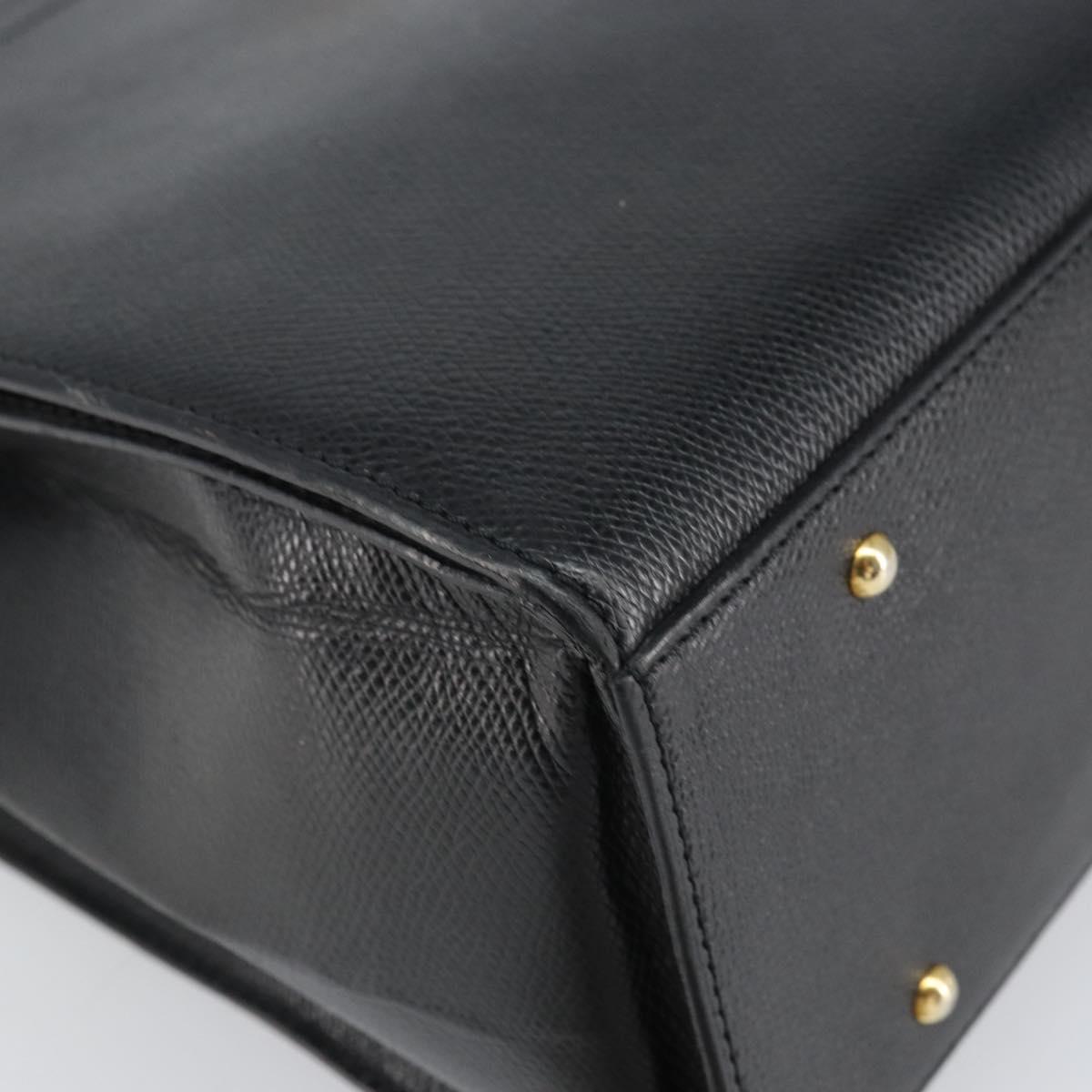 CELINE Tote Bag Leather Black Gold Auth ep12909