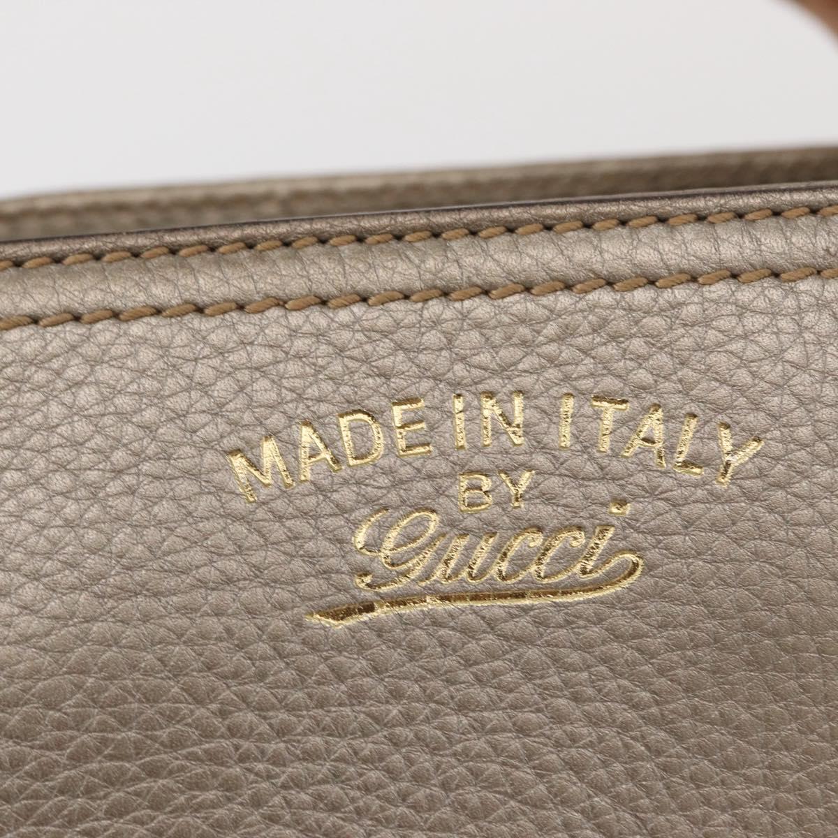 GUCCI Bamboo Hand Bag Leather Silver Gold 336032 Auth ep12914