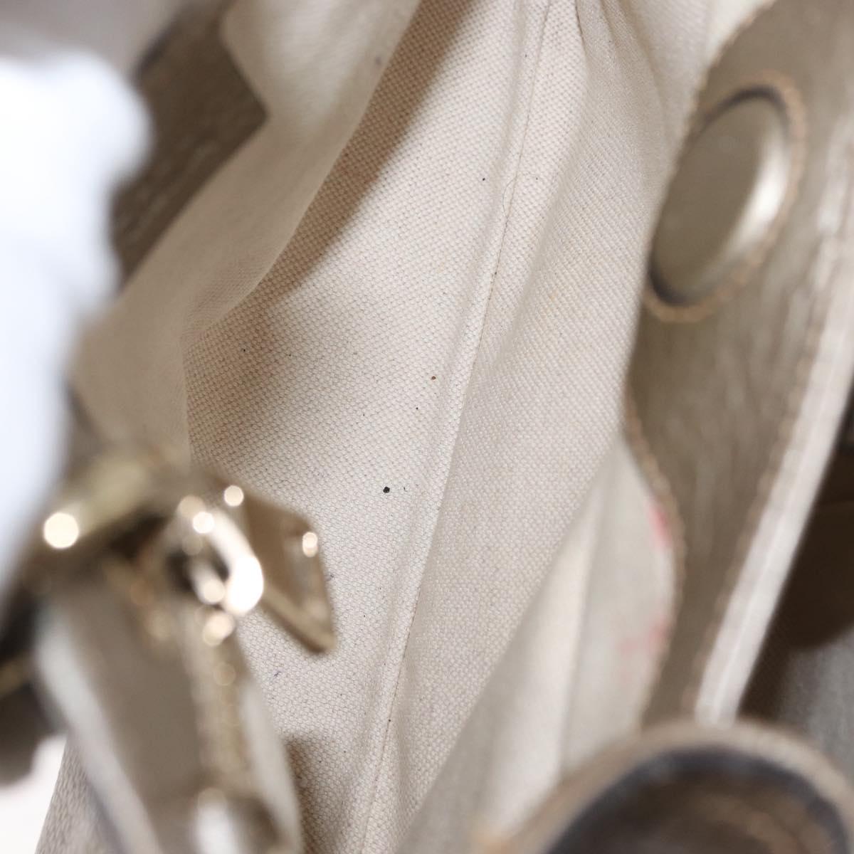 GUCCI Bamboo Hand Bag Leather Silver Gold 336032 Auth ep12914