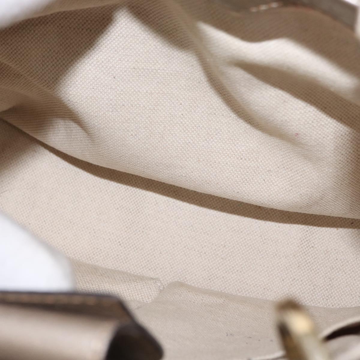 GUCCI Bamboo Hand Bag Leather Silver Gold 336032 Auth ep12914