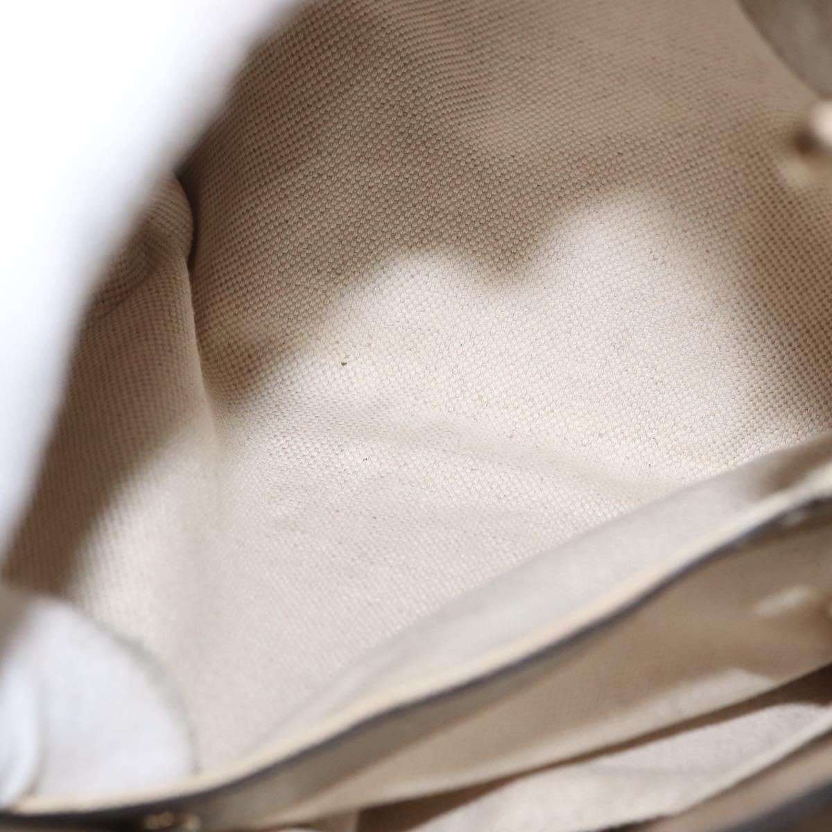 GUCCI Bamboo Hand Bag Leather Silver Gold 336032 Auth ep12914