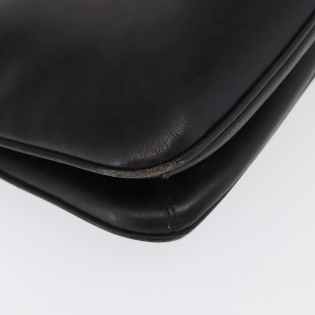 GUCCI Shoulder Bag Leather Black Gold Auth ep12917