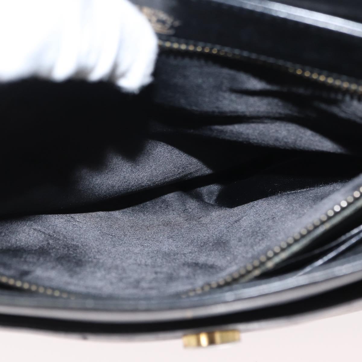 GUCCI Shoulder Bag Leather Black Gold Auth ep12917