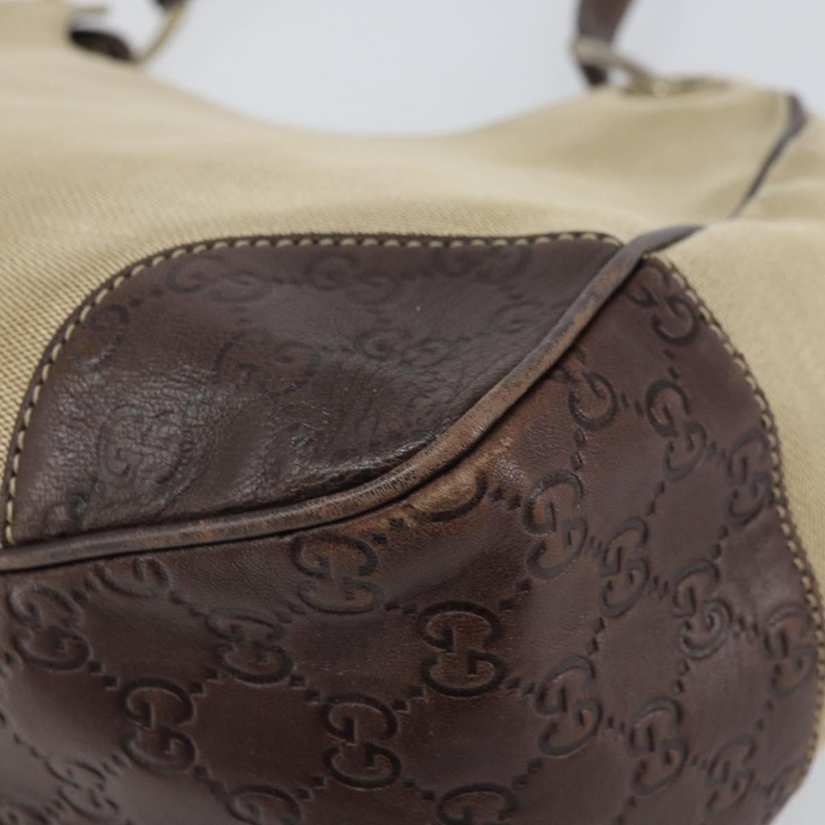 GUCCI Shoulder Bag Canvas Beige Gold 257268 Auth ep12918