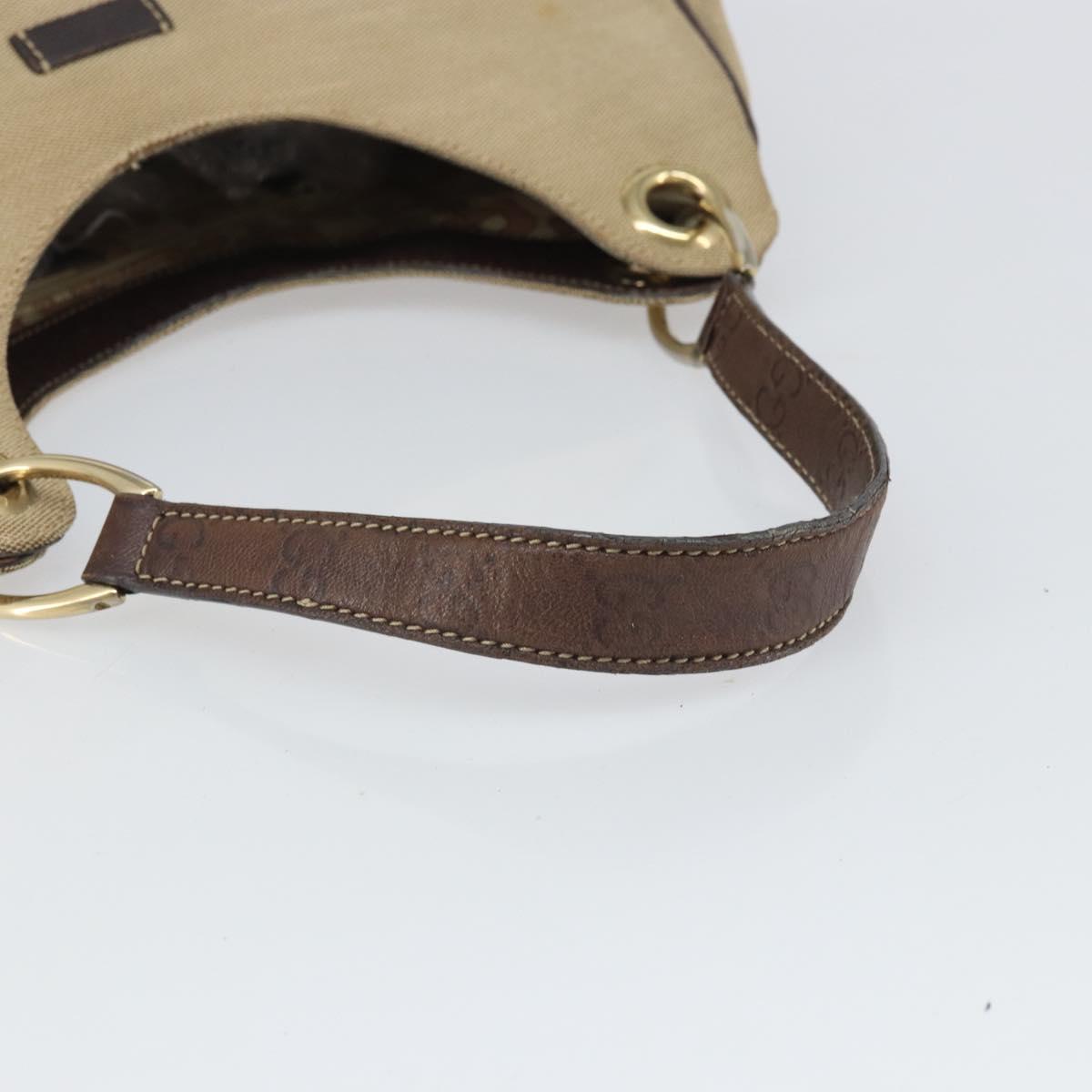 GUCCI Shoulder Bag Canvas Beige Gold 257268 Auth ep12918