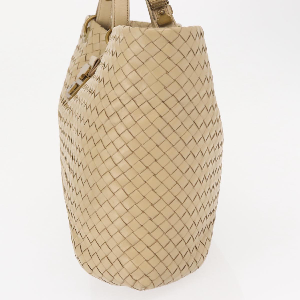 BOTTEGA VENETA INTRECCIATO Tote Bag Leather Beige Auth ep12922