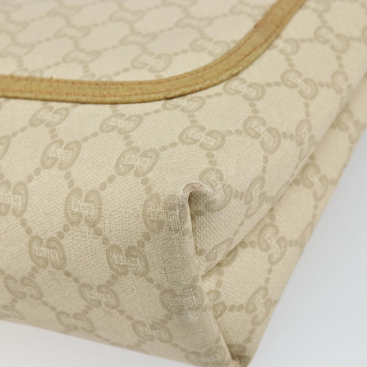 GUCCI GG Plus Supreme Web Sherry Line Tote Bag PVC White Auth ep12927