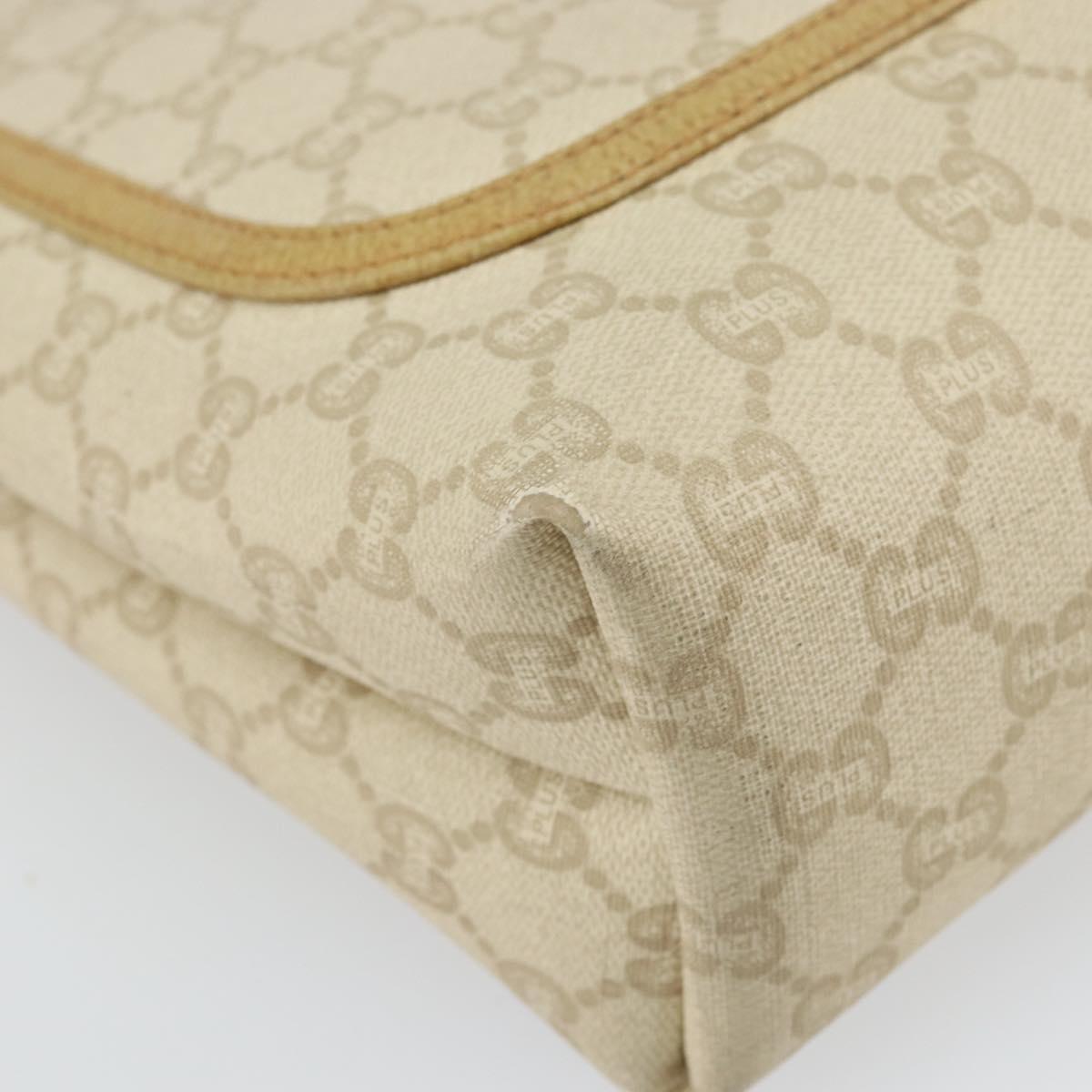 GUCCI GG Plus Supreme Web Sherry Line Tote Bag PVC White Auth ep12927