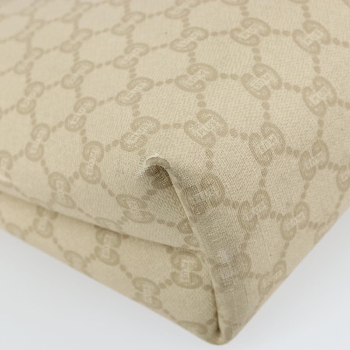 GUCCI GG Plus Supreme Web Sherry Line Tote Bag PVC White Auth ep12927