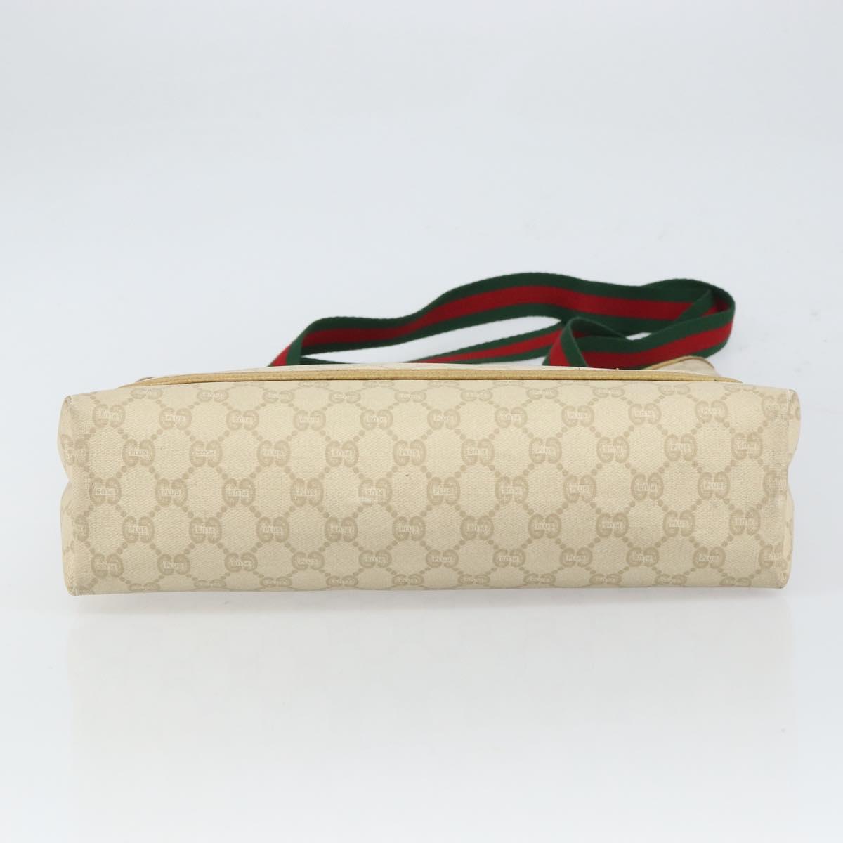 GUCCI GG Plus Supreme Web Sherry Line Tote Bag PVC White Auth ep12927