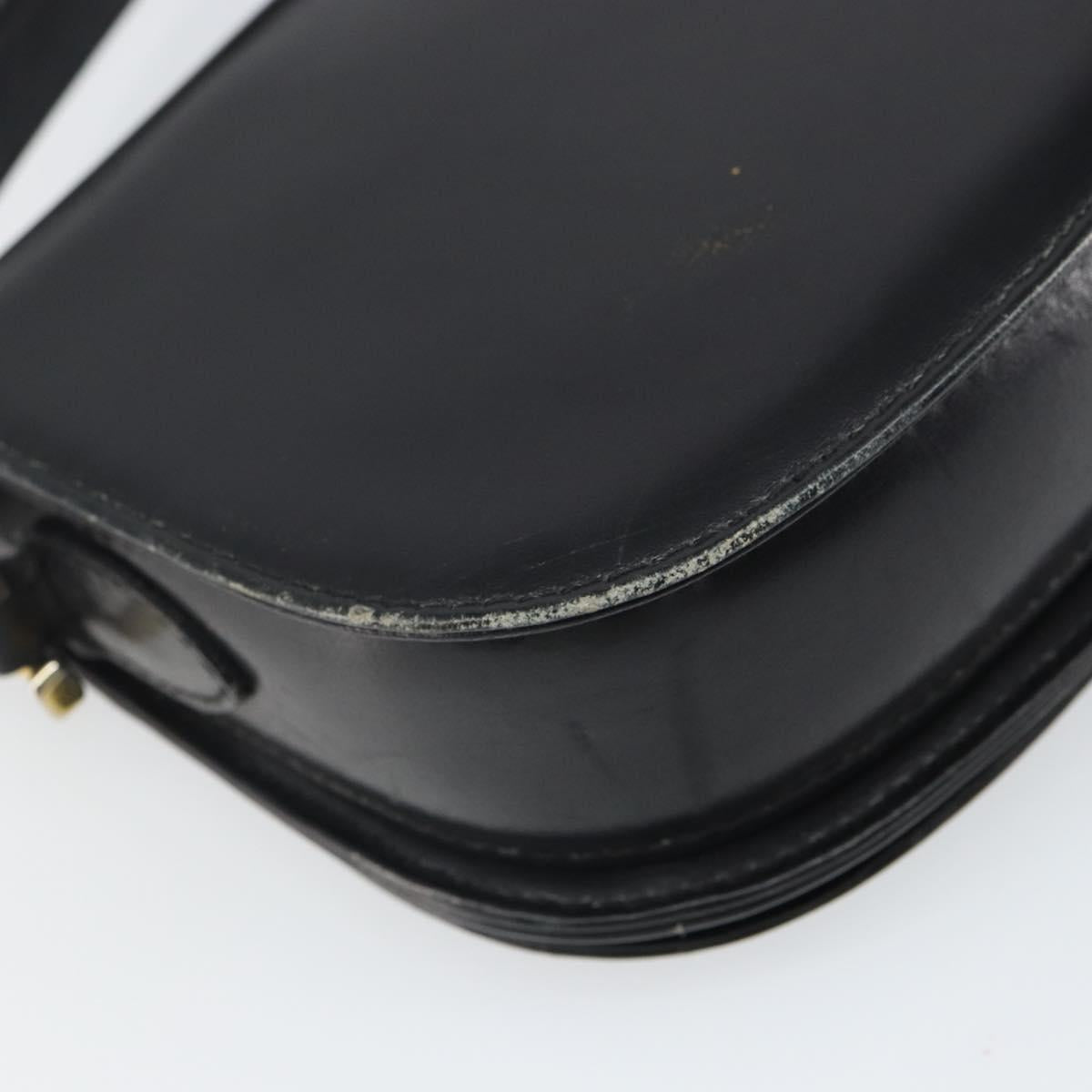 GUCCI Shoulder Bag Leather Black Gold Auth ep12931