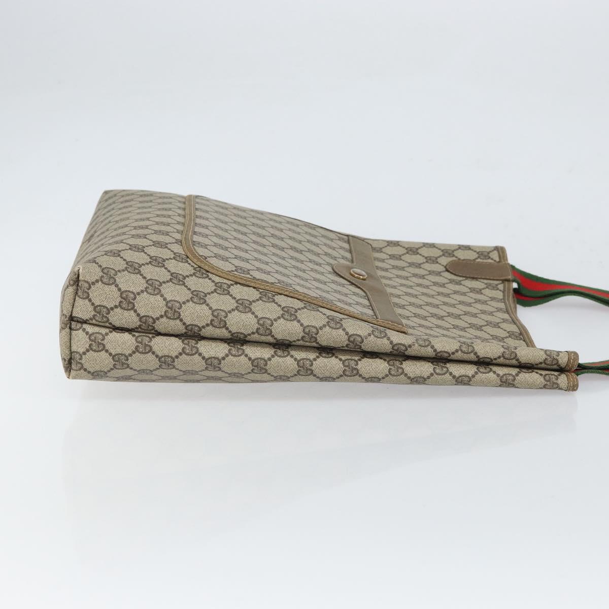 GUCCI GG Supreme Web Sherry Line Tote Bag PVC Beige 002 23 4487 Auth ep12936