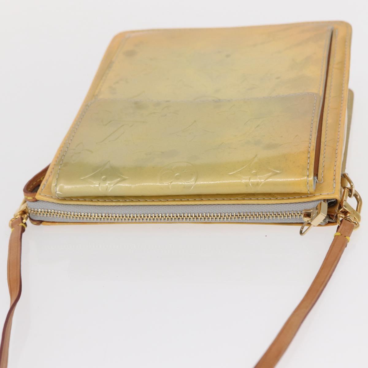 LOUIS VUITTON Monogram Vernis Motto Accessory Pouch Gris M91030 LV Auth ep12938
