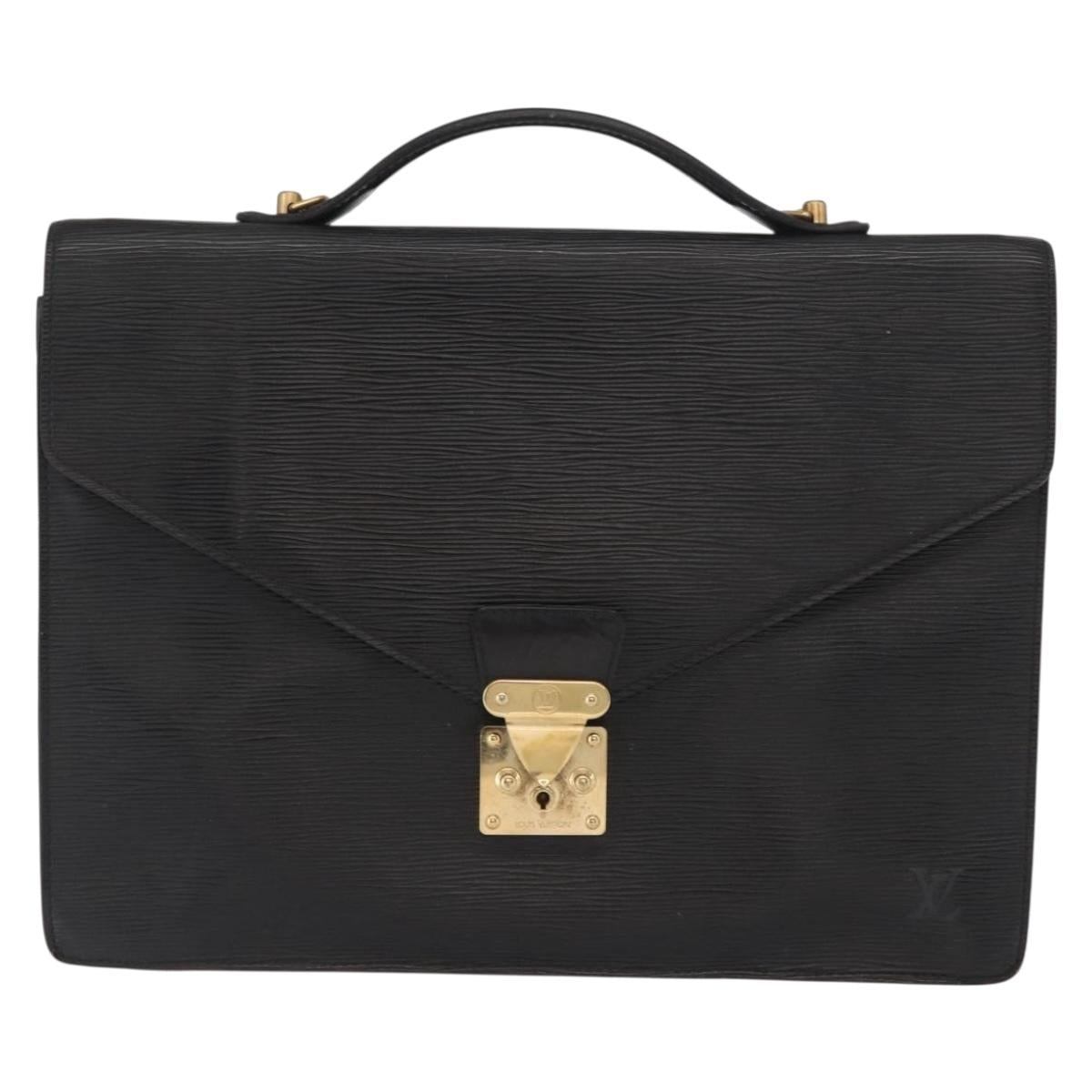 LOUIS VUITTON Epi Porte Documents Bandouliere Black M54462 LV Auth ep12940