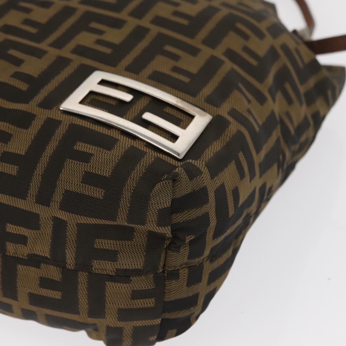 FENDI Zucca Canvas Hand Bag Black Brown Auth ep12941