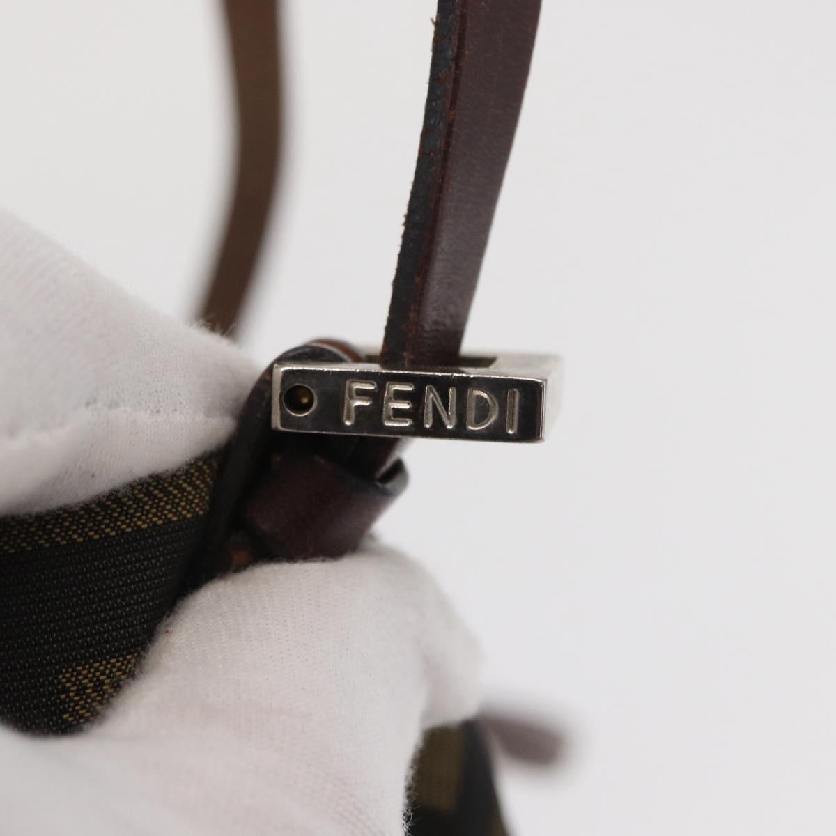 FENDI Zucca Canvas Hand Bag Black Brown Auth ep12941
