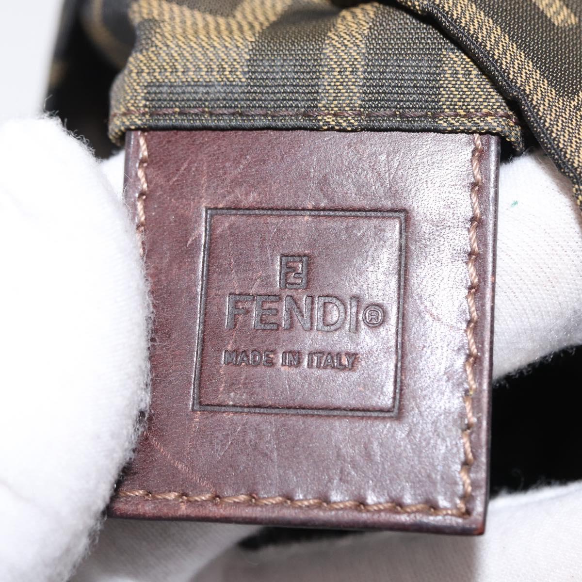 FENDI Zucca Canvas Hand Bag Black Brown Auth ep12941