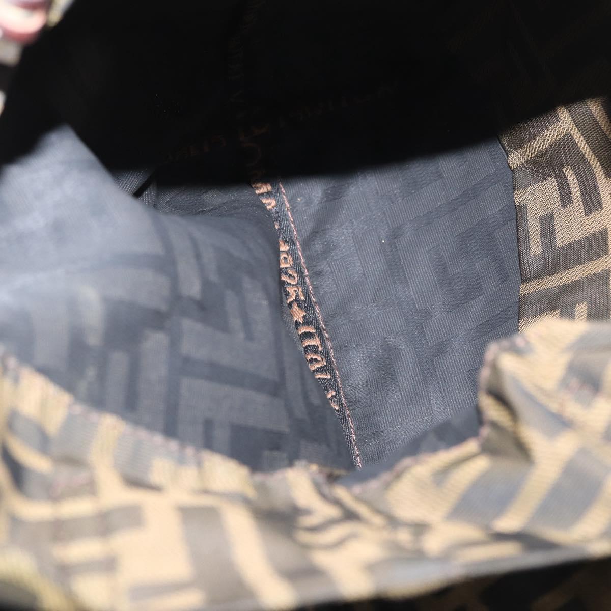 FENDI Zucca Canvas Hand Bag Black Brown Auth ep12941