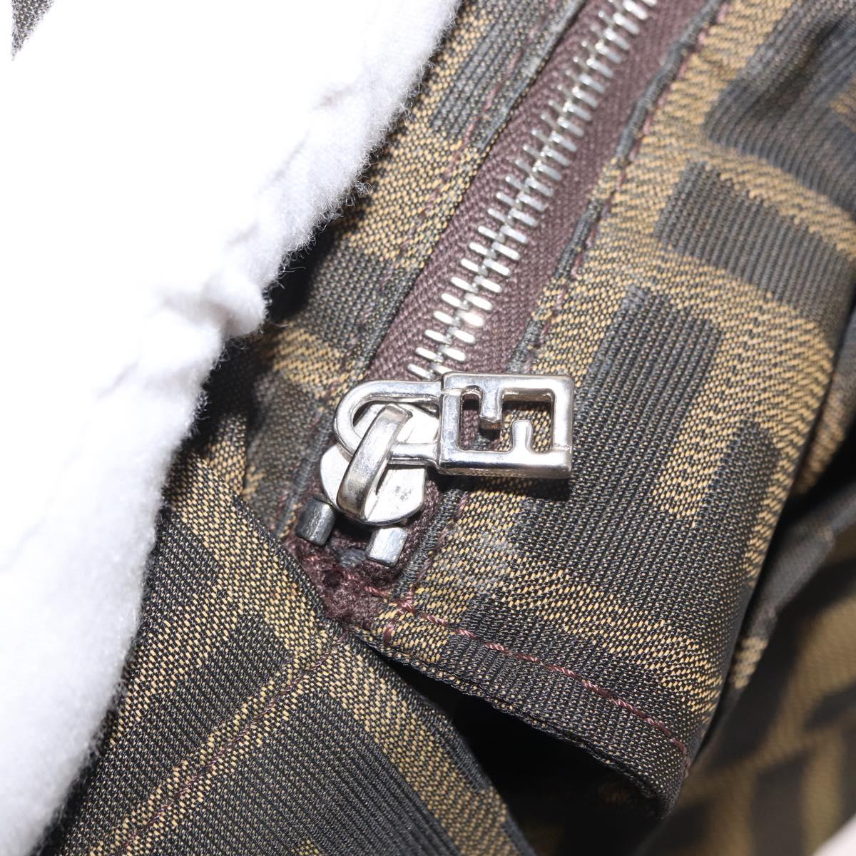 FENDI Zucca Canvas Hand Bag Black Brown Auth ep12941