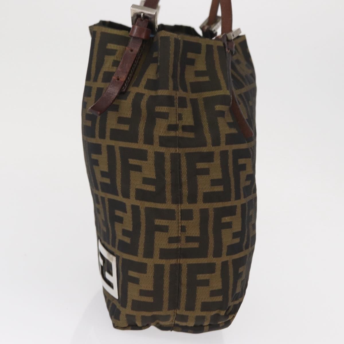 FENDI Zucca Canvas Hand Bag Black Brown Auth ep12941