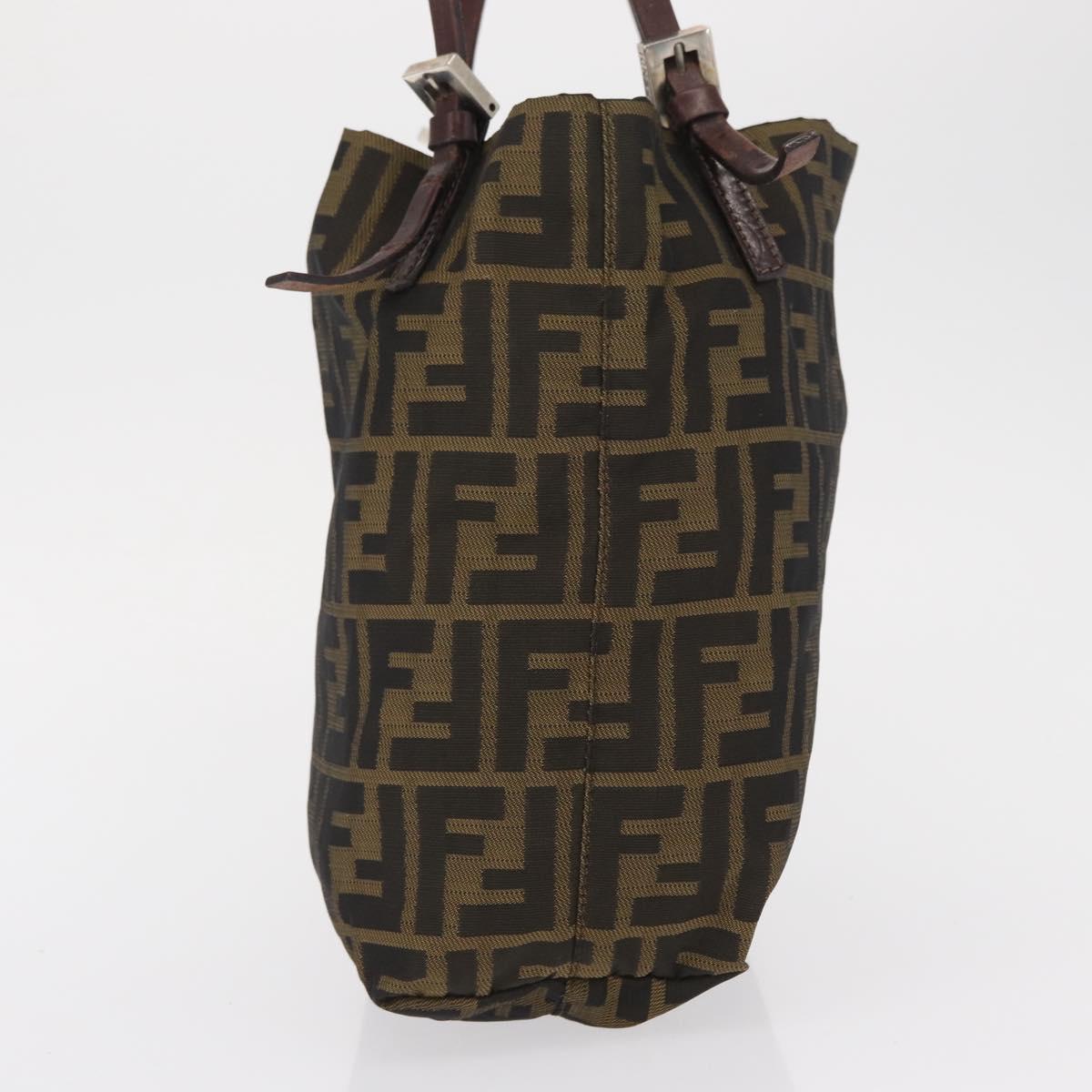 FENDI Zucca Canvas Hand Bag Black Brown Auth ep12941