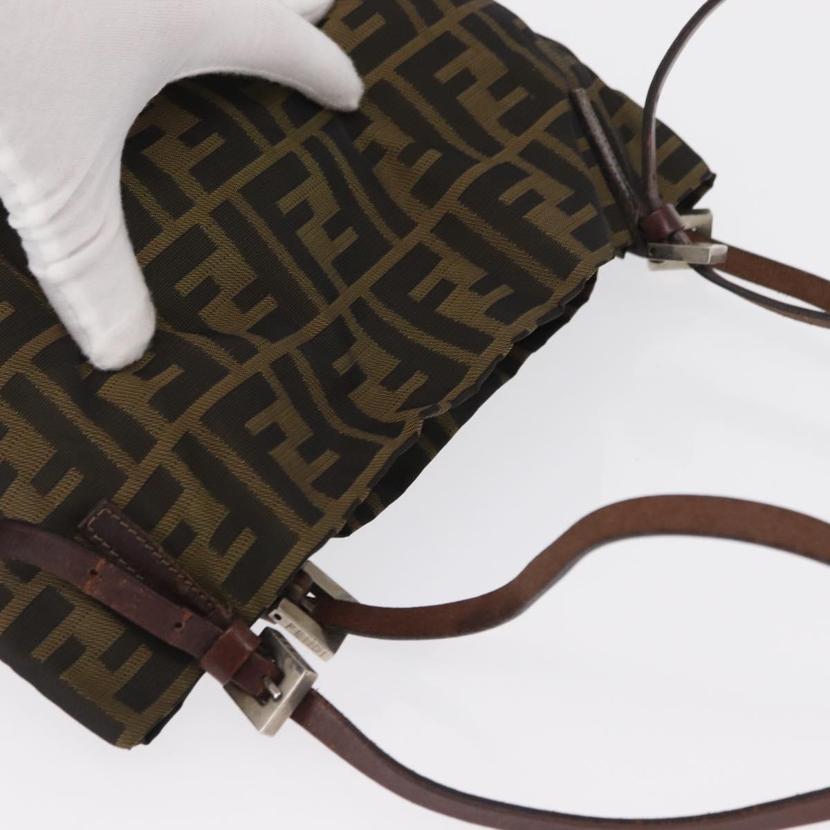FENDI Zucca Canvas Hand Bag Black Brown Auth ep12941